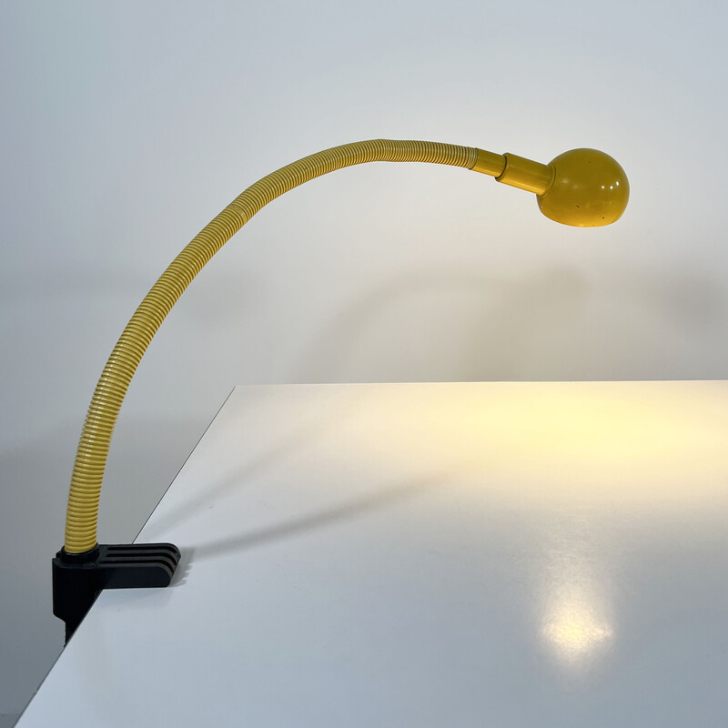 Vintage yellow Hebi desk lamp by Isao Hosoe for Valenti, 1970s