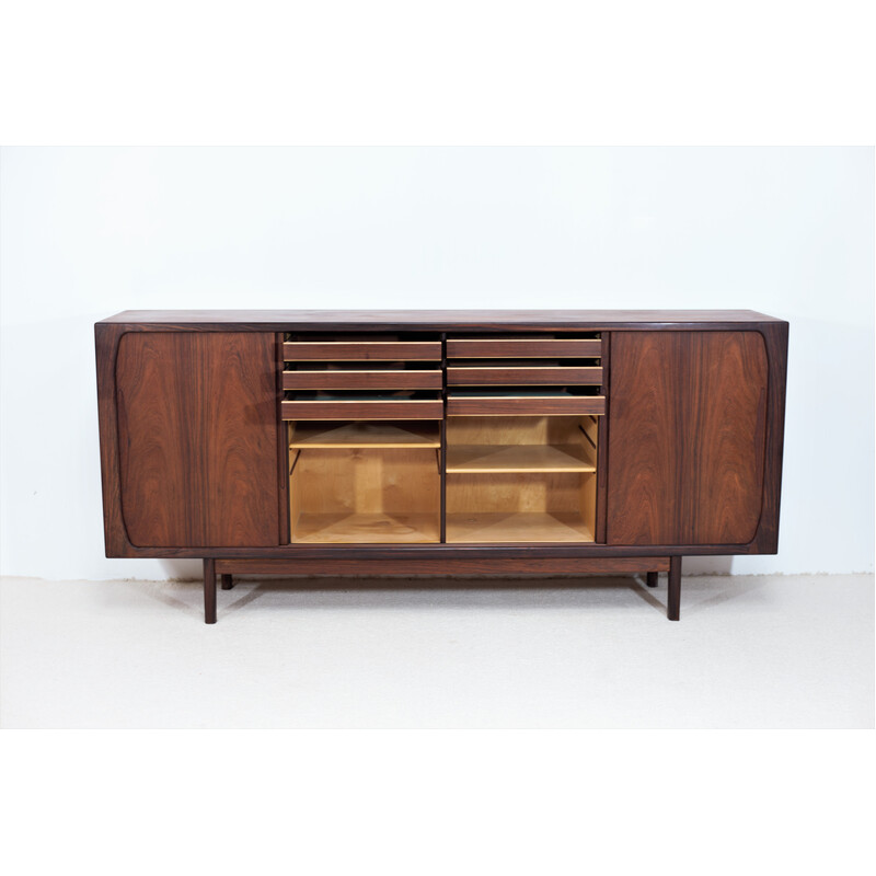 Vintage Danish rosewood sideboard with 4 sliding doors