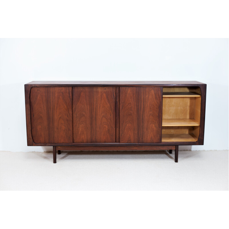 Vintage Danish rosewood sideboard with 4 sliding doors