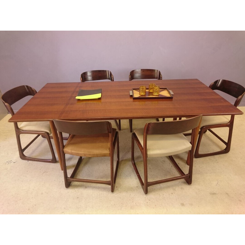 Scandinavian extendable dining table in Rio rosewood - 1950s