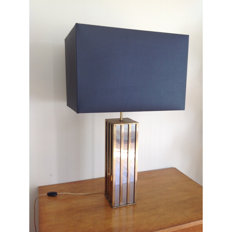Table lamp Jacques Charpentier in golden brass - 1970s