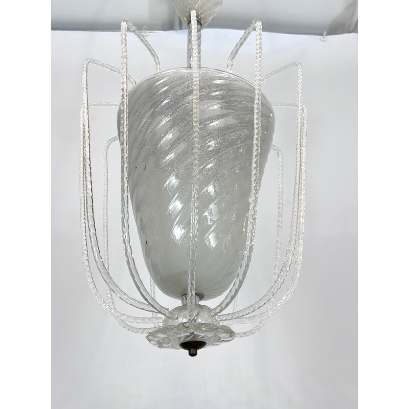 Lámpara Art Decó vintage en cristal de Murano por Venini, Italia años 40