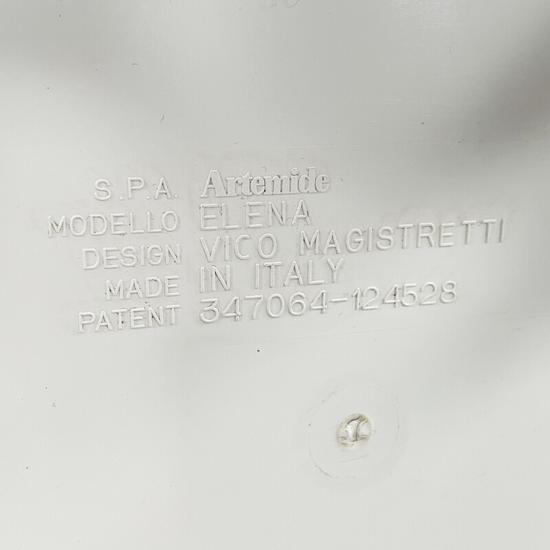 Satz von 4 stapelbaren Vintage-Tischen Elena aus weißem Kunststoff von Vico Magistretti für Artemide, 1970er Jahre