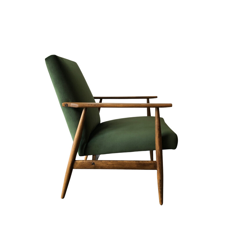 Paire de fauteuils vintage en hêtre et velours vert par Henryk Lis, 1960