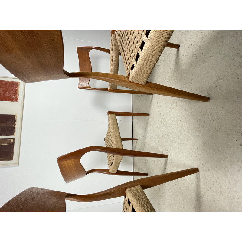 Ensemble de 4 chaises vintage modèle 71 en teck par Niels Otto Moller