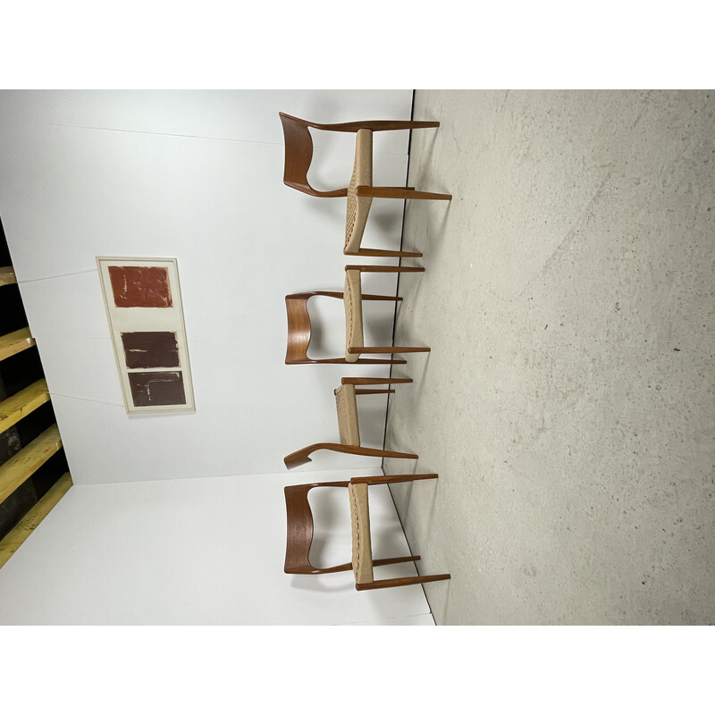 Set of 4 vintage model 71 chairs in teak by Niels Otto Moller