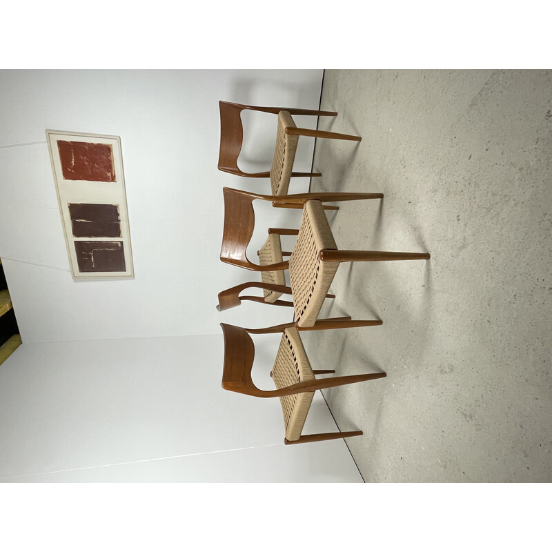 Ensemble de 4 chaises vintage modèle 71 en teck par Niels Otto Moller