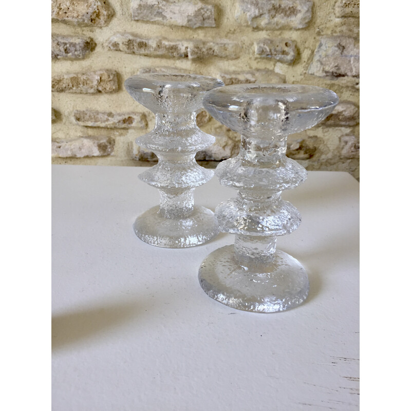 Pair of vintage Festivo candlesticks by Timo Sarpaneva for Littala, 1960s