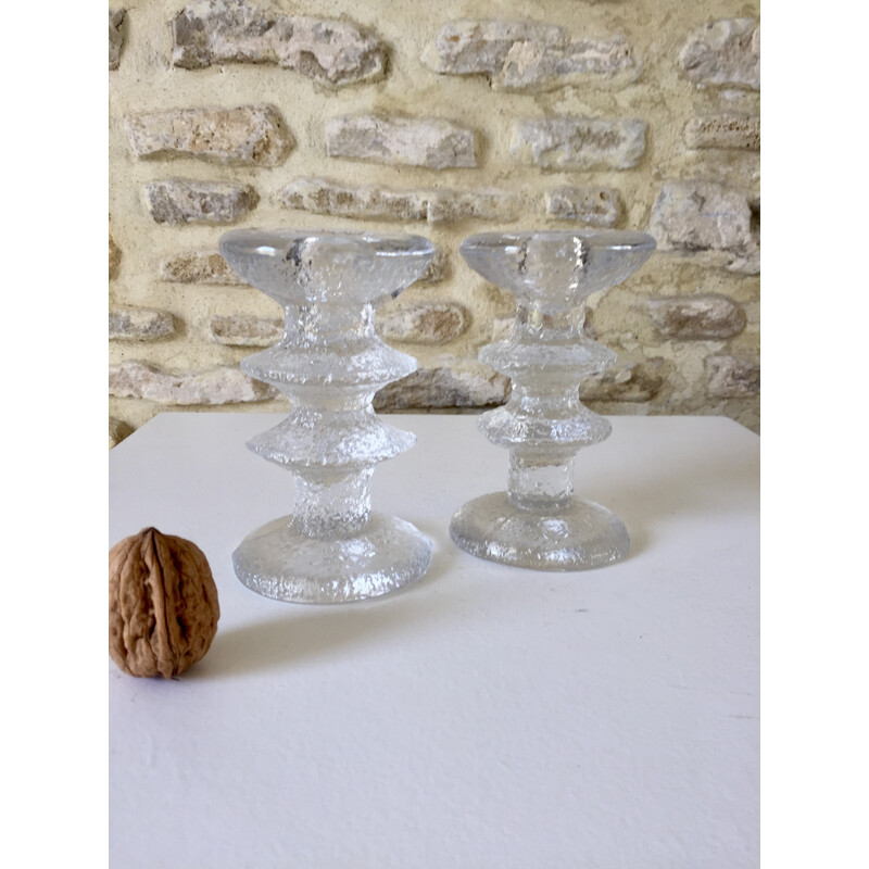 Pair of vintage Festivo candlesticks by Timo Sarpaneva for Littala, 1960s