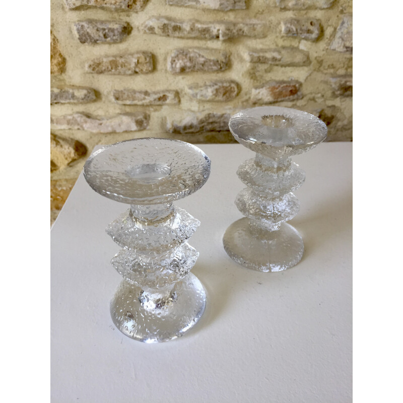 Pair of vintage Festivo candlesticks by Timo Sarpaneva for Littala, 1960s