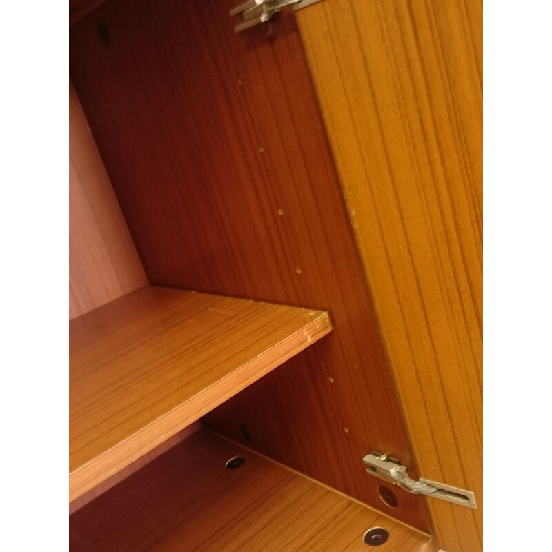 Teak bookcase with a window door - 1950s