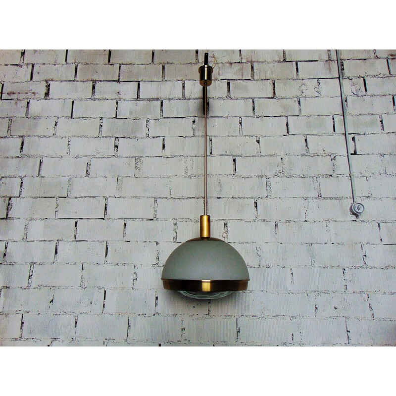 Vintage aluminum and glass pendant lamp by Pia Crippa Guidetti, 1960s