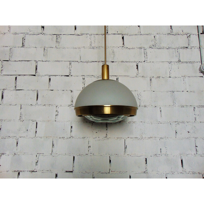 Vintage aluminum and glass pendant lamp by Pia Crippa Guidetti, 1960s