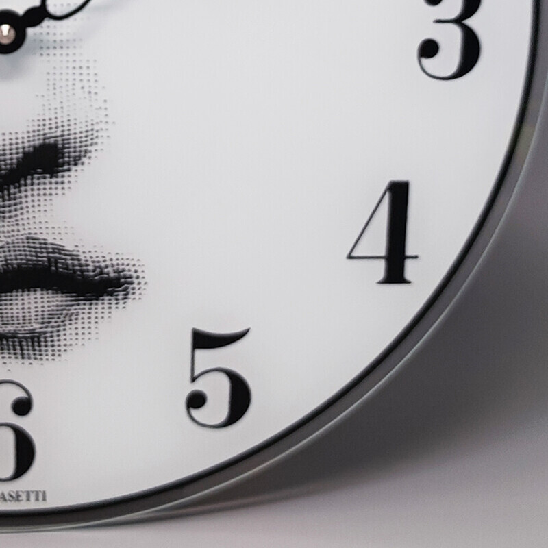 Vintage glass wall clock by Fornasetti, Italy 1990s