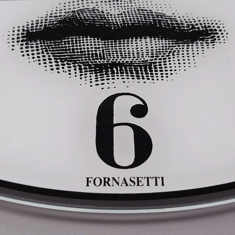 Vintage glass wall clock by Fornasetti, Italy 1990s