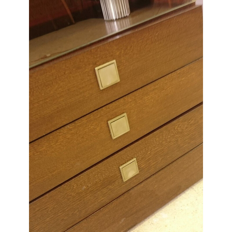 Rosewood bookcase with glass door and neons - 1970s