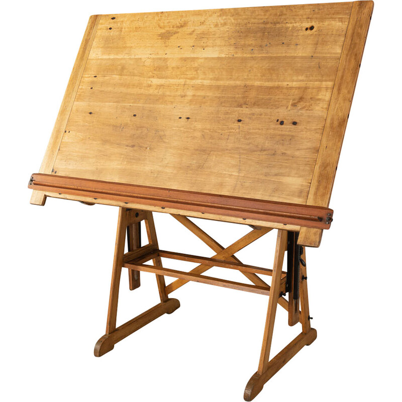 Tavolo da disegno TECNIGRAFO Vintage in legno '50 '60 – Ghetto Luxury Milan