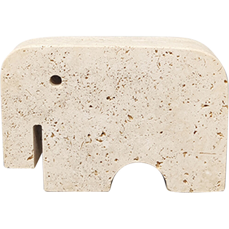 Vintage elephant sculpture in travertine by Enzo Mari for F.lli Mannelli, Italy 1970s