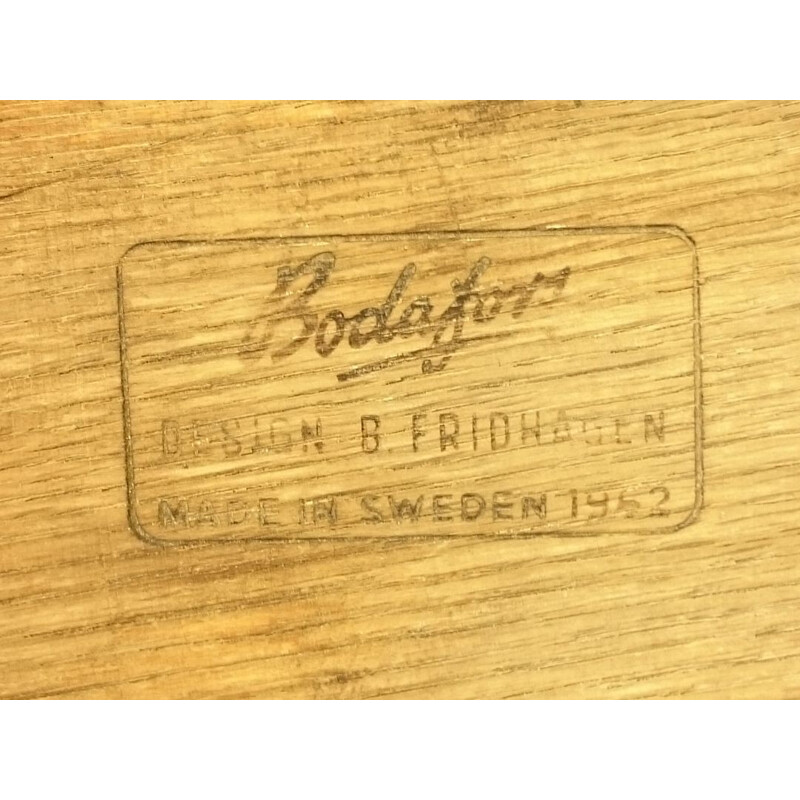 Table basse scandinave B. Fridhagen, fabriquée en Suède - 1950
