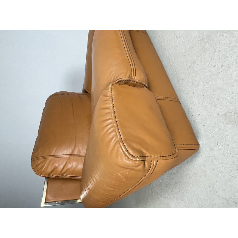 Vintage leather club chair for Steiner, 1970s