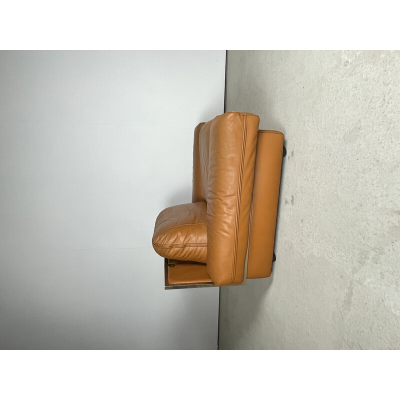 Fauteuil club vintage en cuir pour Steiner, 1970