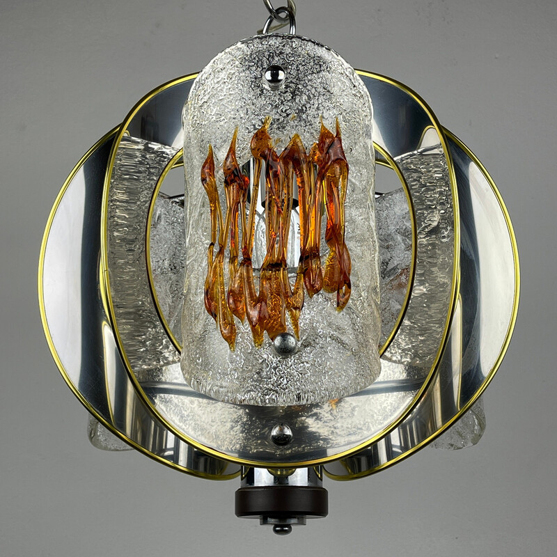 Vintage Murano glass chandelier by Toni Zuccheri for VeArt Scorze Venezia, Italy 1970s