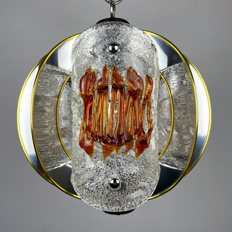 Lámpara vintage de cristal de Murano de Toni Zuccheri para VeArt Scorze Venezia, Italia años 70
