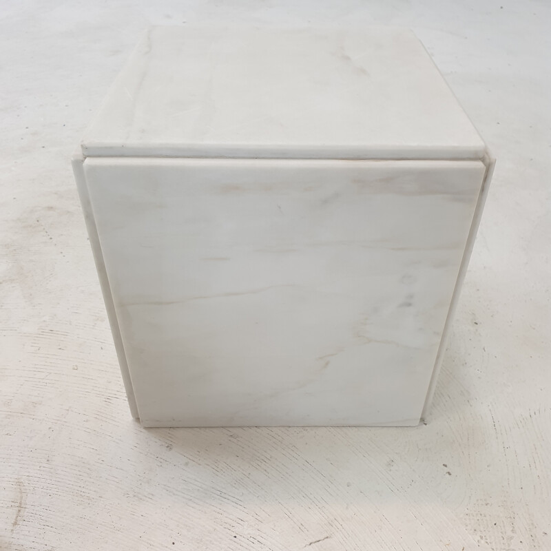 Pair of vintage marble side tables, Italy 1980s