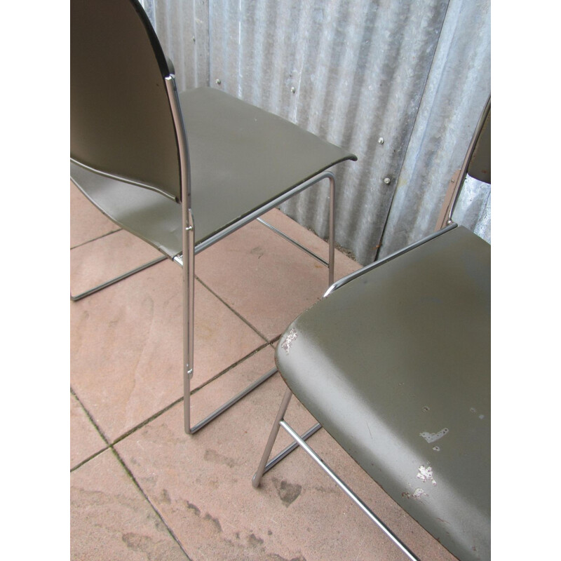 Set of 4 vintage stackable chairs by David Rowland model 404 - 1960s