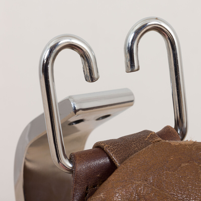 Vintage Falcon armchair in brown leather and chromed steel by Sigurd Ressel for Vatne Møbler, Norway 1970