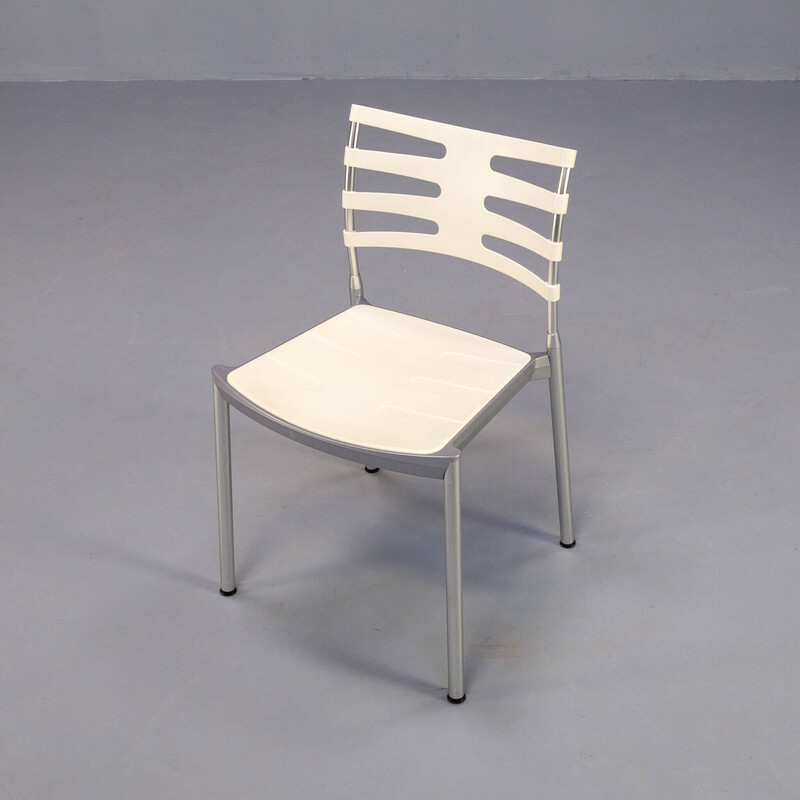 Ensemble de 8 chaises vintage "Ice" en aluminium mat par Kasper Salto pour Fritz Hansen