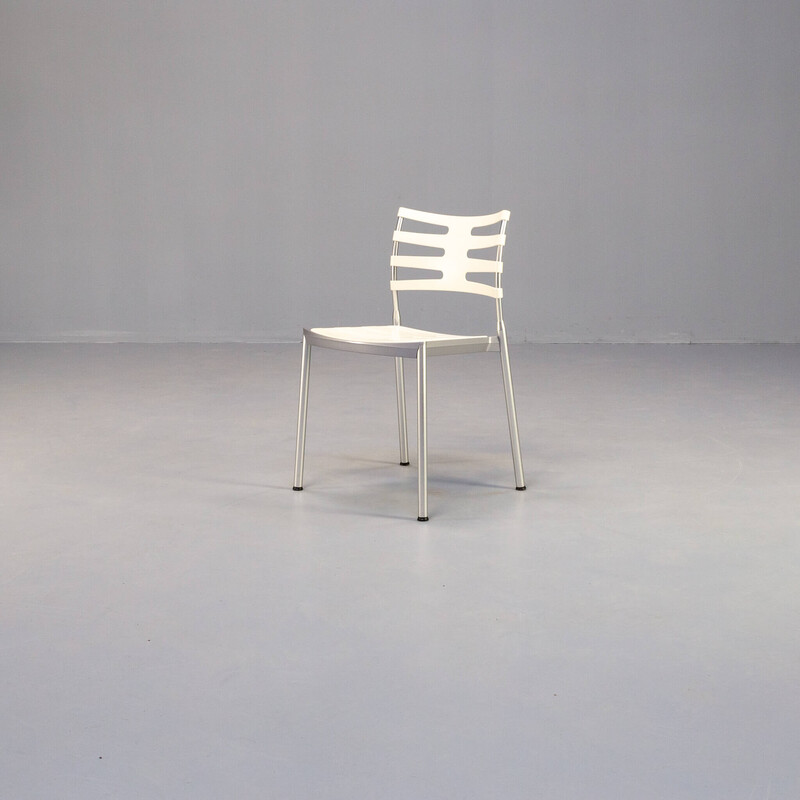 Ensemble de 8 chaises vintage "Ice" en aluminium mat par Kasper Salto pour Fritz Hansen