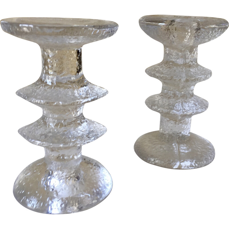 Pair of vintage Festivo candlesticks by Timo Sarpaneva for Littala, 1960s