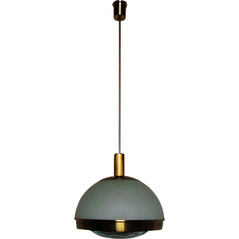 Vintage aluminum and glass pendant lamp by Pia Crippa Guidetti, 1960s