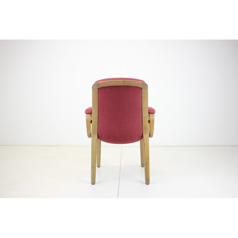 Vintage armchair in fabric and bentwood by Albert Stoll for Giroflex, Switzerland 1970s