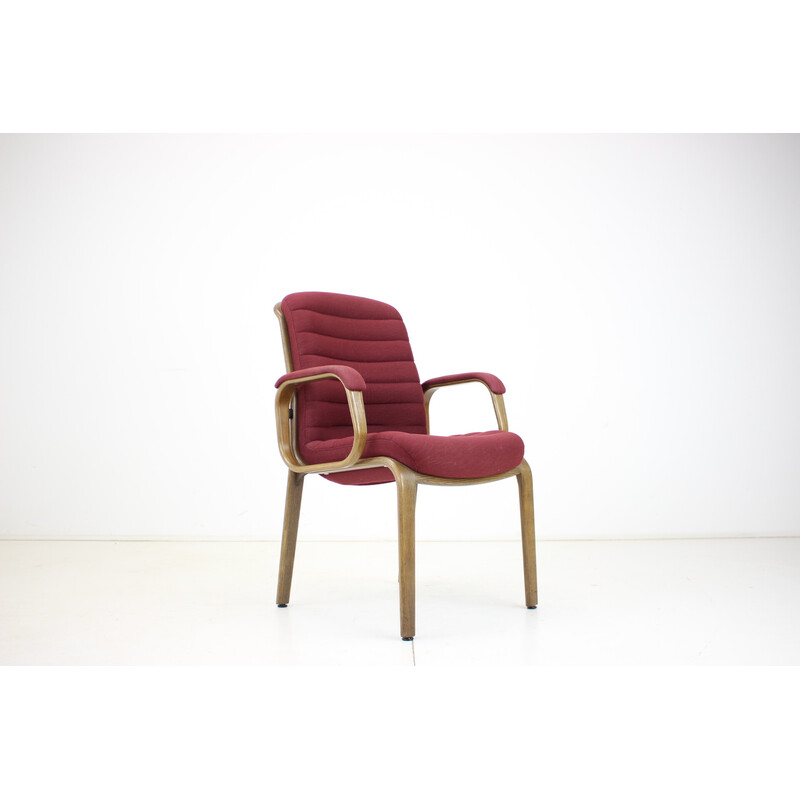 Vintage-Sessel aus Stoff und Bugholz von Albert Stoll für Giroflex, Schweiz 1970er Jahre