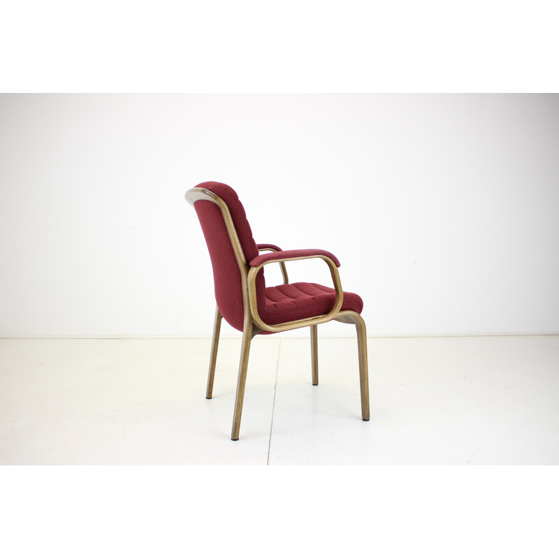 Vintage-Sessel aus Stoff und Bugholz von Albert Stoll für Giroflex, Schweiz 1970er Jahre
