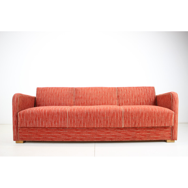 Vintage Art Deco sofa bed by Jindřich Halabala for Up Zavody, Czechoslovakia 1930s