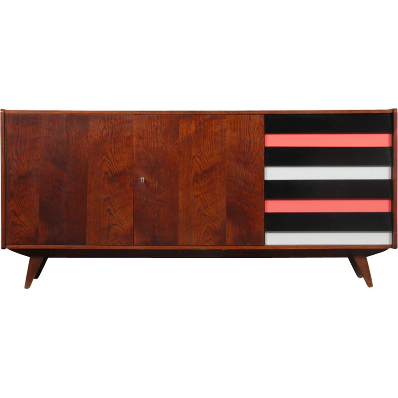 Vintage sideboard U-460 in oak and wood by Jiroutek for Interier Praha, 1960s