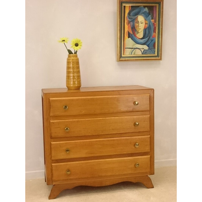 Vintage chest of drawers in light oakwood - 1950s