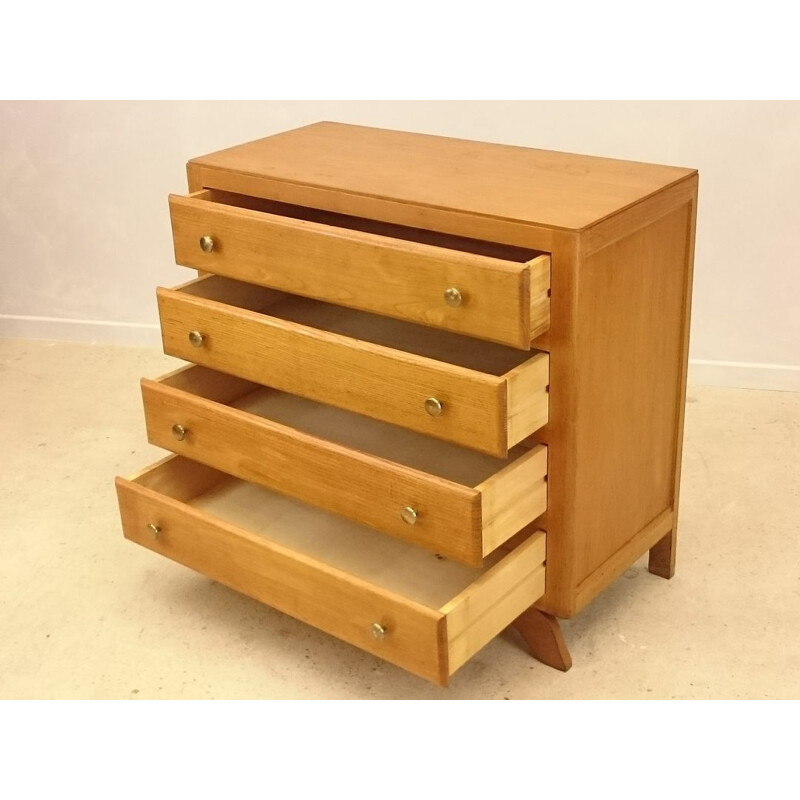 Vintage chest of drawers in light oakwood - 1950s
