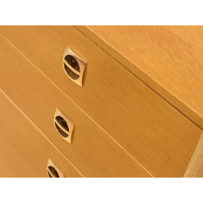 Vintage chest of drawers in light oakwood - 1960s 