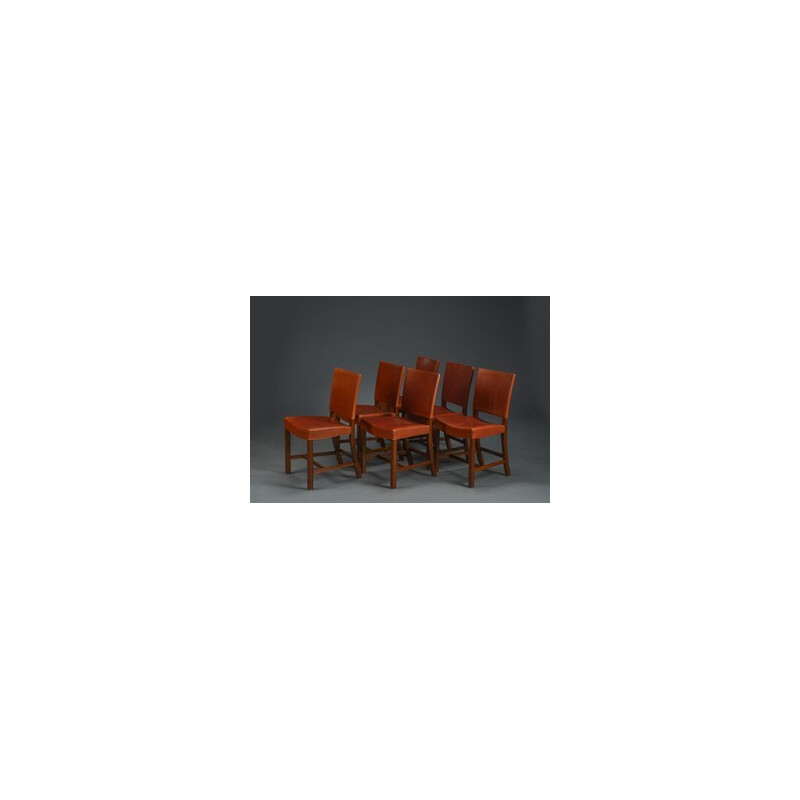 Set of 6 dining chairs model 3949 - Barcelona Chair - by Kaare Klint for Rud Rasmussen - 1930s