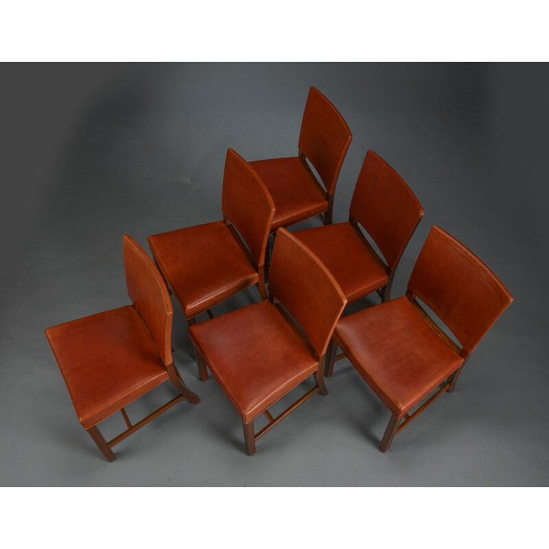 Set of 6 dining chairs model 3949 - Barcelona Chair - by Kaare Klint for Rud Rasmussen - 1930s