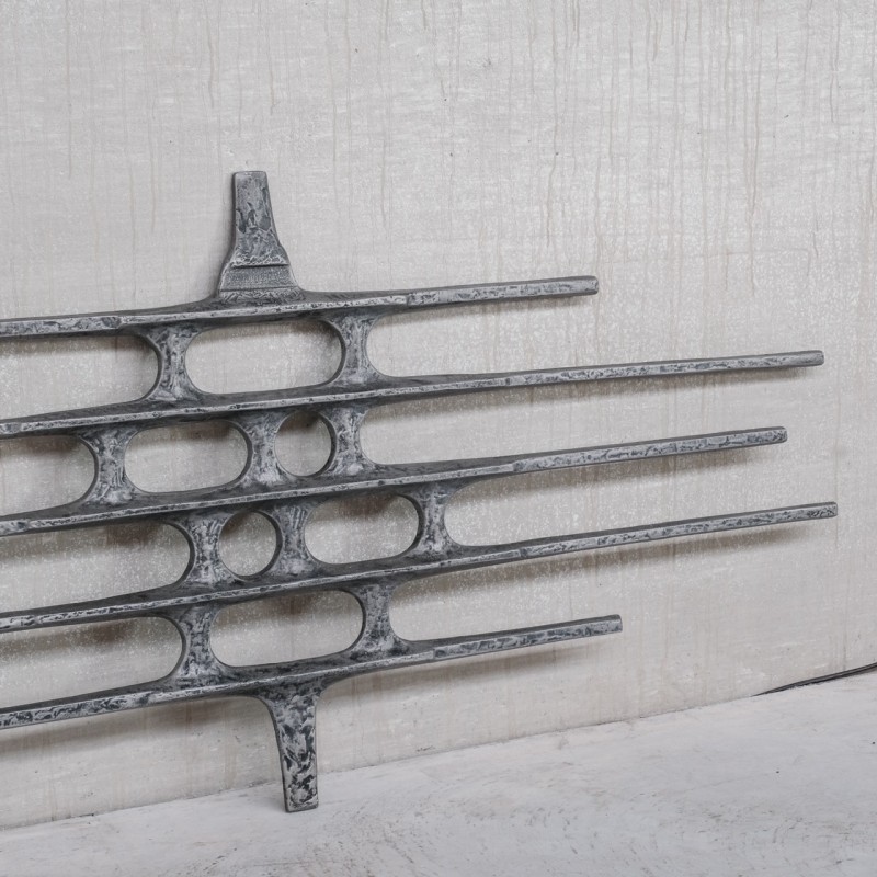 Arte decorativa de metal brutalista suspenso, Bélgica 1960-1970s