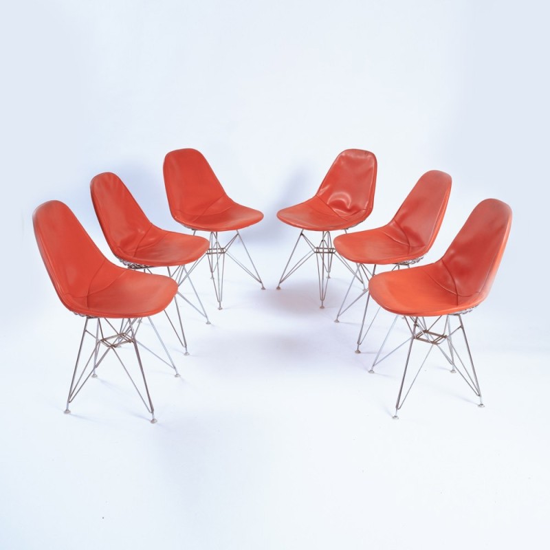 Set of 6 vintage Dkr-2 chairs by Charles and Ray Eames for Vitra