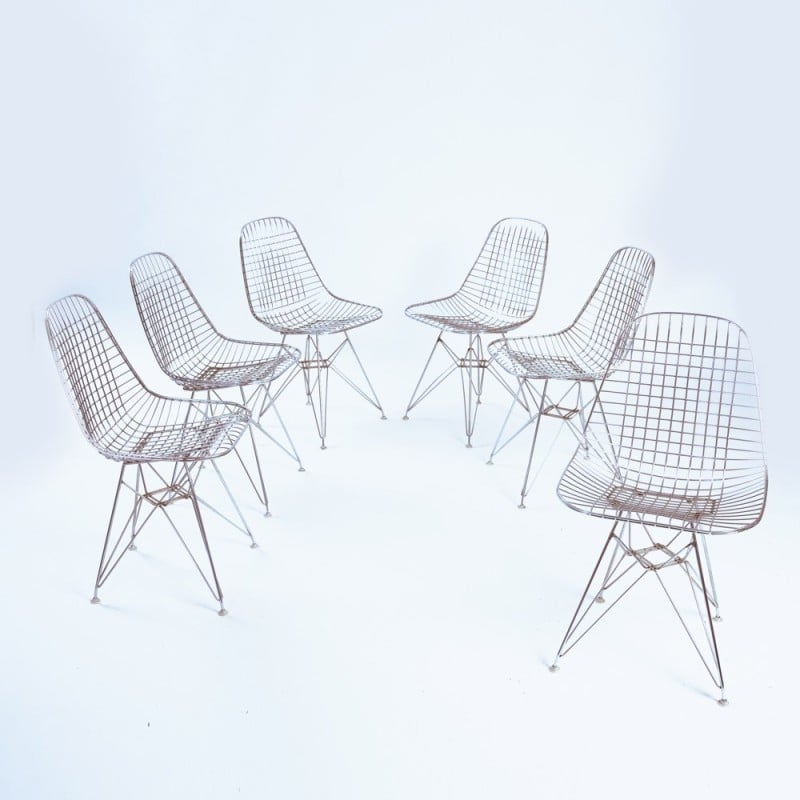 Set of 6 vintage Dkr-2 chairs by Charles and Ray Eames for Vitra