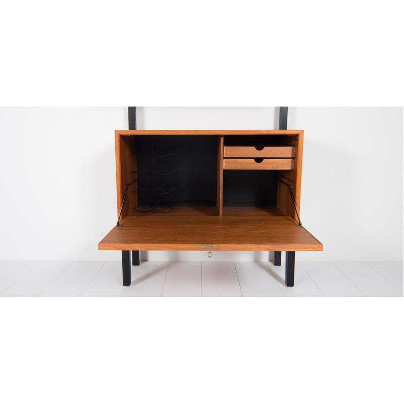 Poul Cadovius wall system with chest with panel door - 1960s