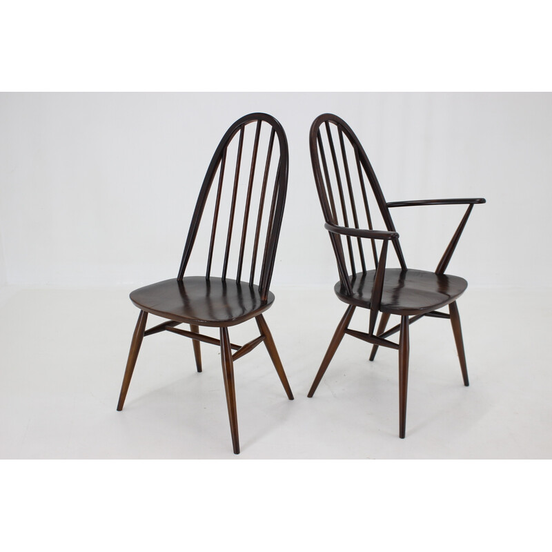 Set of 6 vintage Windsor dining chairs by Lucian Ercolani, Italy 1960s