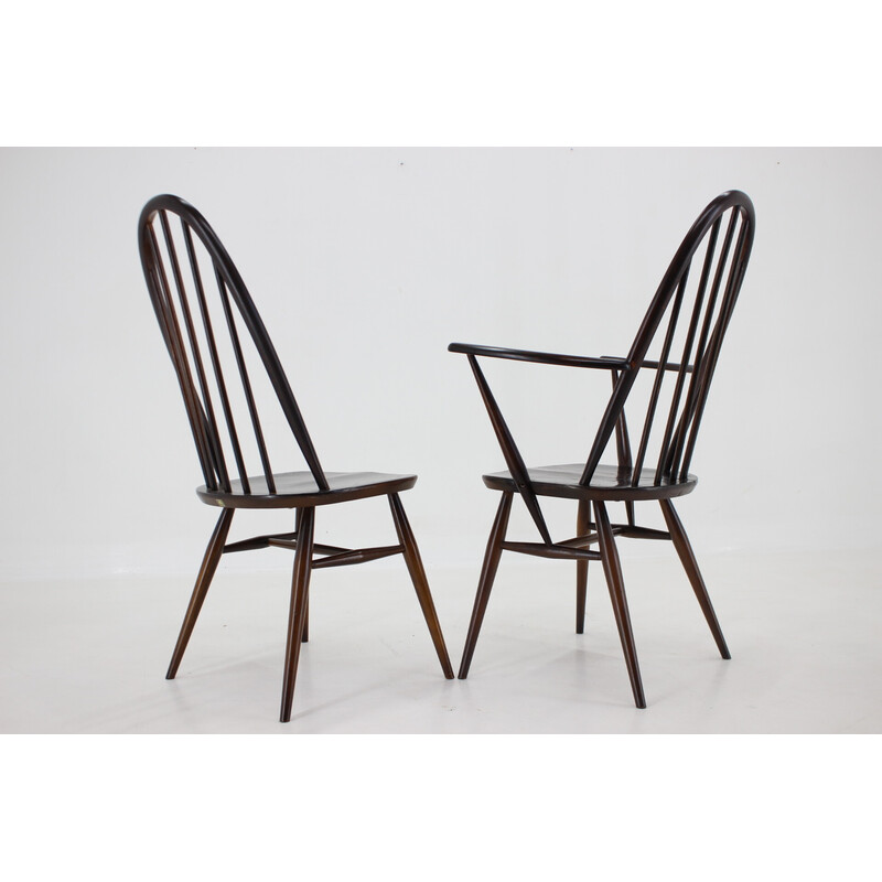 Set of 6 vintage Windsor dining chairs by Lucian Ercolani, Italy 1960s